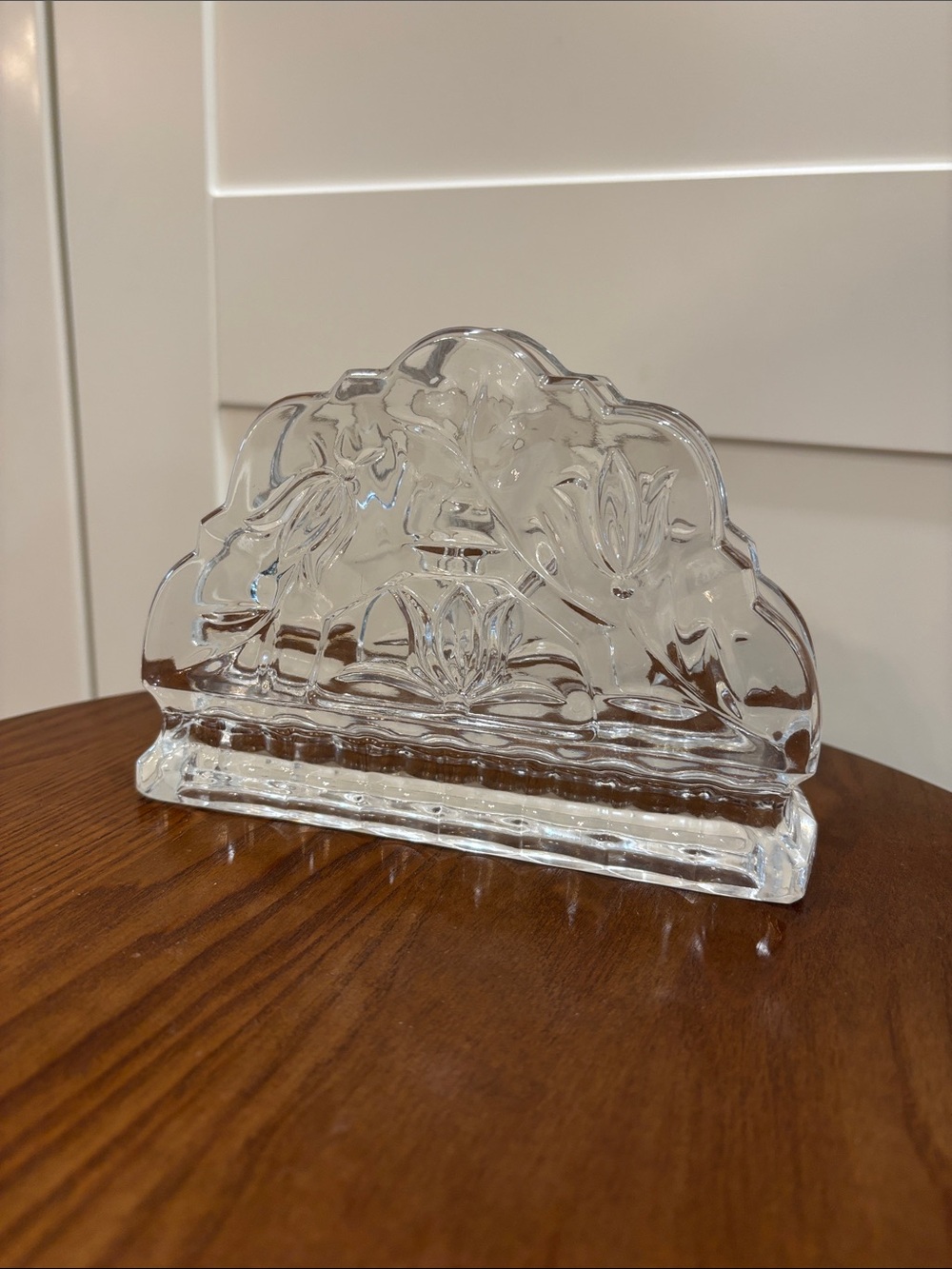 Clear Glass/crystal? Decorative Napkin Holder - Elegant Floral Design